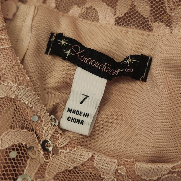 Girls Formal  Sequin Lace Maxi Dress Size 7 - Picture 5 of 7